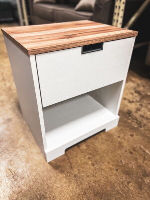 White/Wood End Table