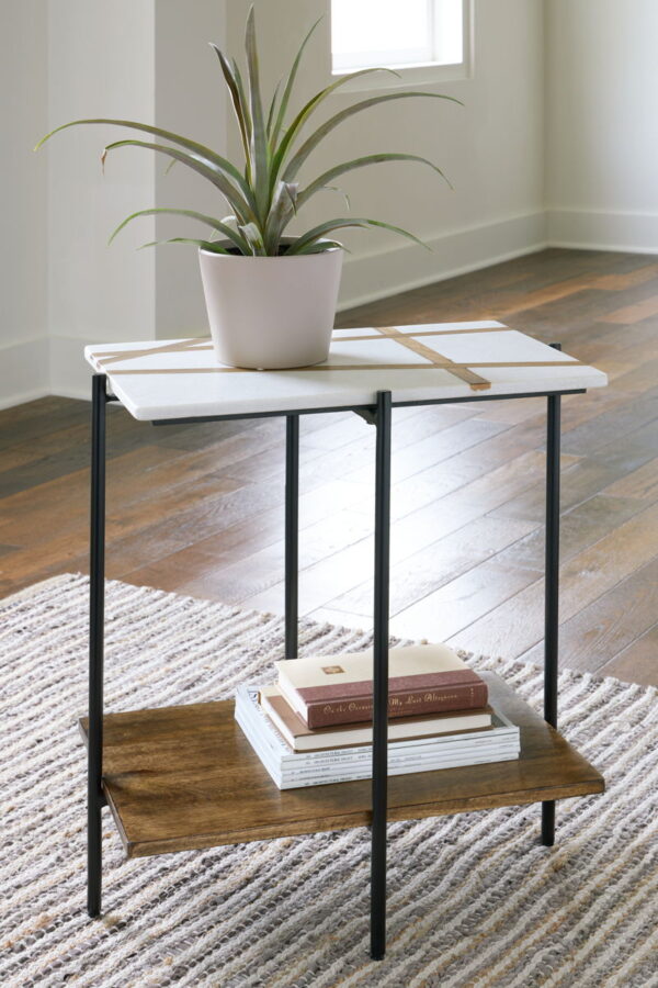 Braxmore - White / Light Brown - Accent Table - Image 3