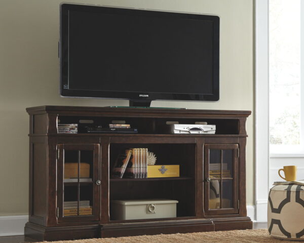 Roddinton - Dark Brown - XL TV Stand w/Fireplace Option - Image 4