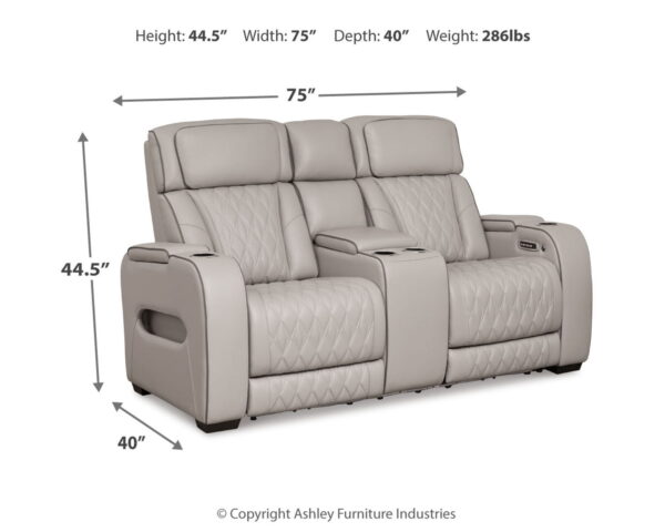 Boyington - Power Reclining Loveseat With Console/Adj Hdrst - Image 3