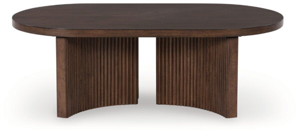 Korestone - Dark Brown - Oval Cocktail Table - Image 2