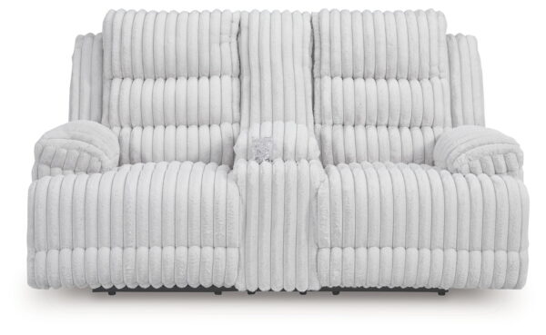 Rhines Falls - Alloy - Double Reclining Power Loveseat With Console - Image 4