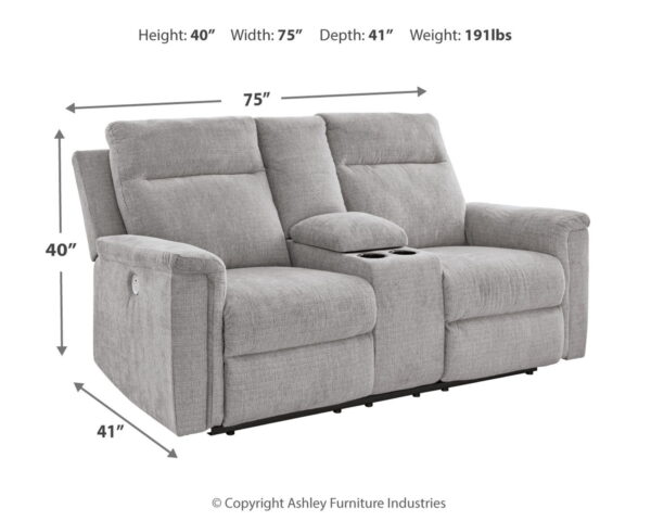 Barnsana - Dbl Power Reclining Loveseat With Console - Image 5