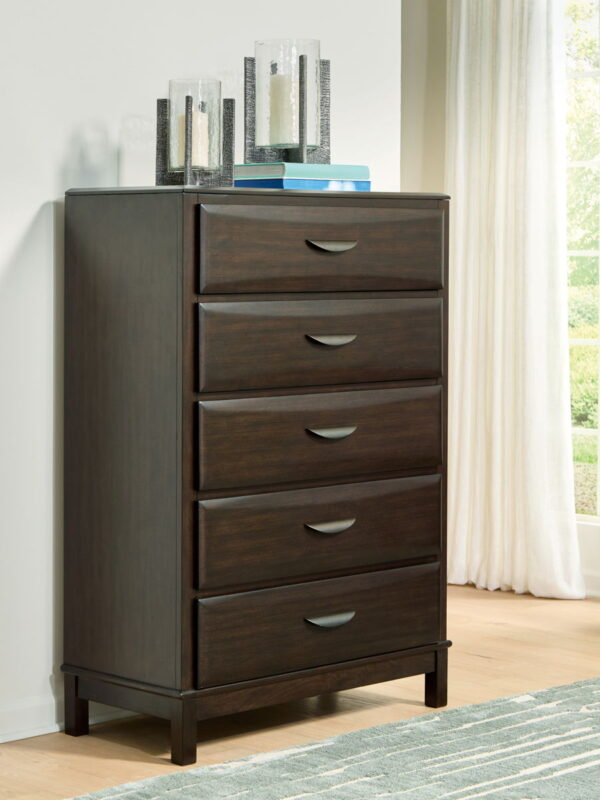 Vanmore - Dark Brown - Five Drawer Chest - Image 2
