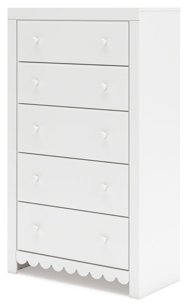 Mollviney - White - Five Drawer Chest - Image 2