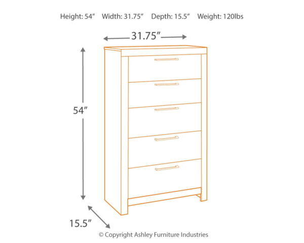 Derekson - Multi Gray - Five Drawer Chest - Image 3