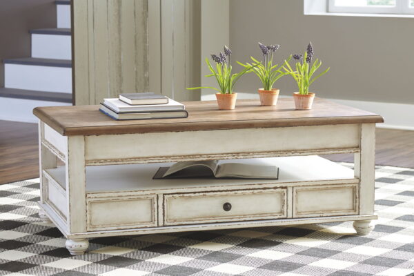 Realyn - White / Brown - Lift Top Cocktail Table - Image 2