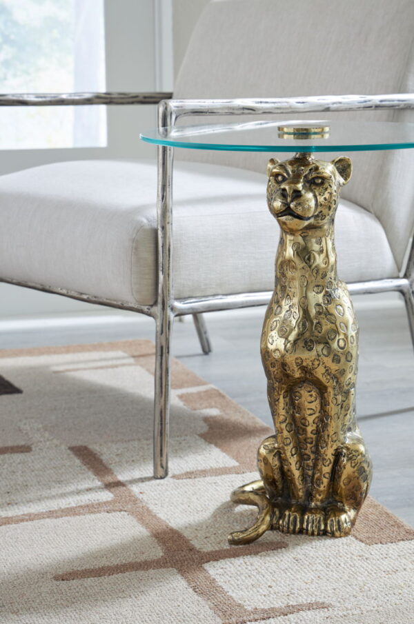 Vallain - Antique Gold Finish - Accent Table - Image 4