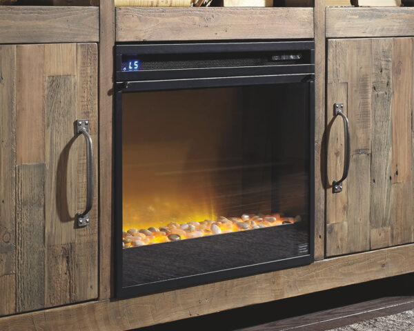 Entertainment Accessories - Black - Fireplace Insert Glass/Stone - Image 2