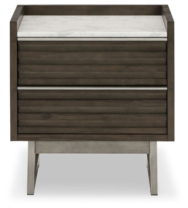 Arkenton - Grayish Brown / White - Two Drawer Night Stand - Image 4