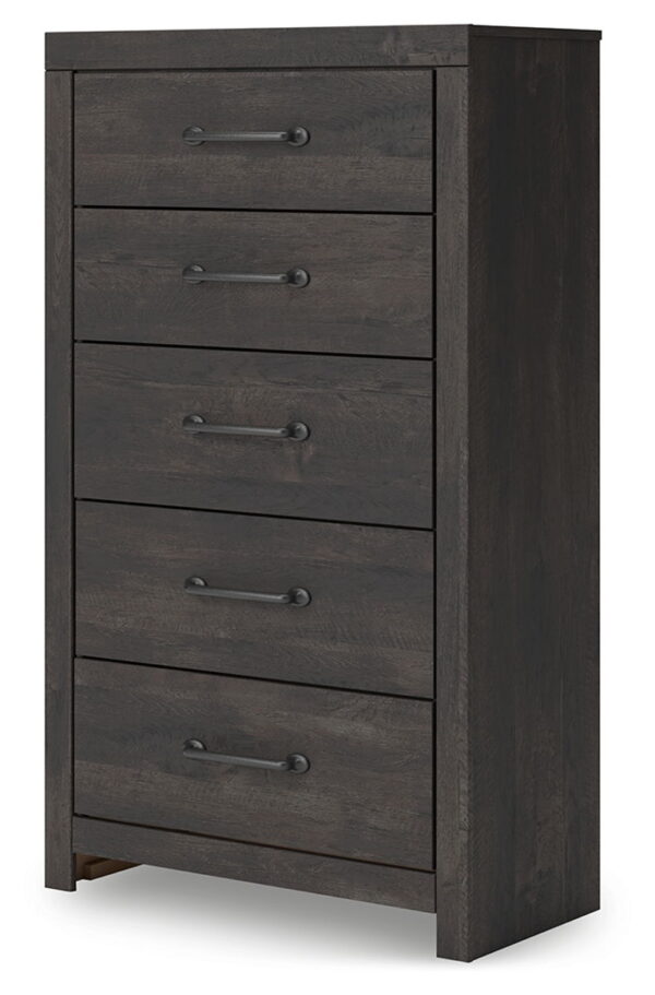 Hollivern - Dark Gray - Five Drawer Chest - Image 3