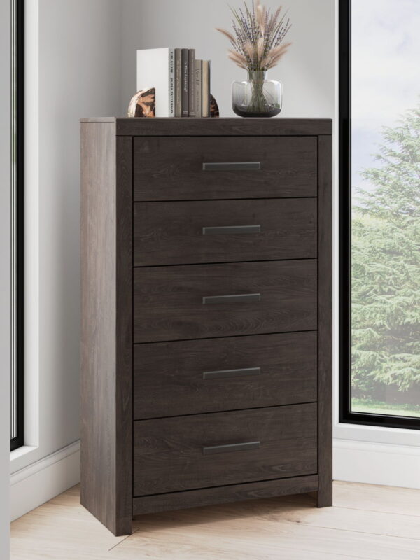 Prendonea - Charcoal - Five Drawer Chest - Image 2