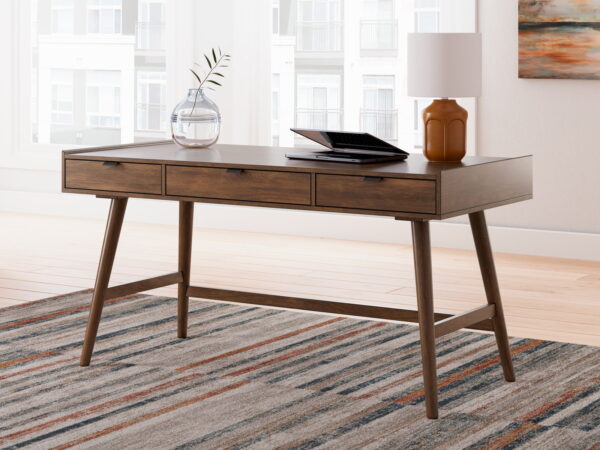 Lyncott - Brown - 3 Pc. - Home Office Desk, Chair, Bookcase - Image 2