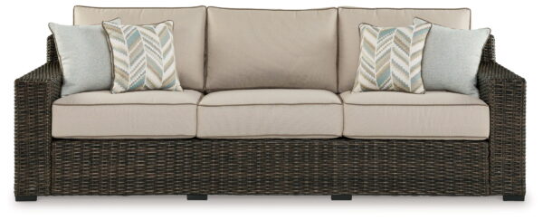 Coastline Bay - Brown - Sofa With Cushion - Image 3