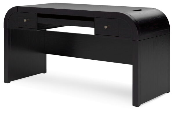 Rowanbeck - Black - 3 Pc. - Home Office Desk, Chair, Bookcase - Image 2