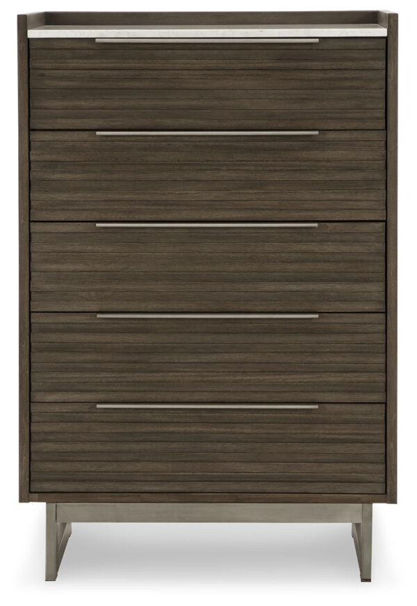 Arkenton - Grayish Brown / White - Five Drawer Chest - Image 4