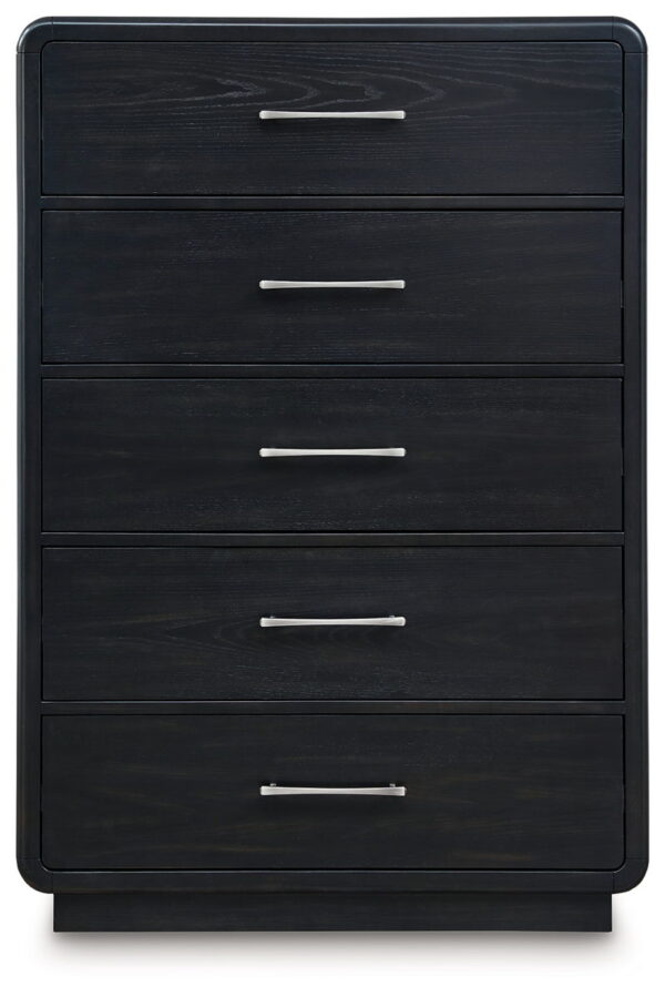 Rowanbeck - Black - Five Drawer Chest - Image 3