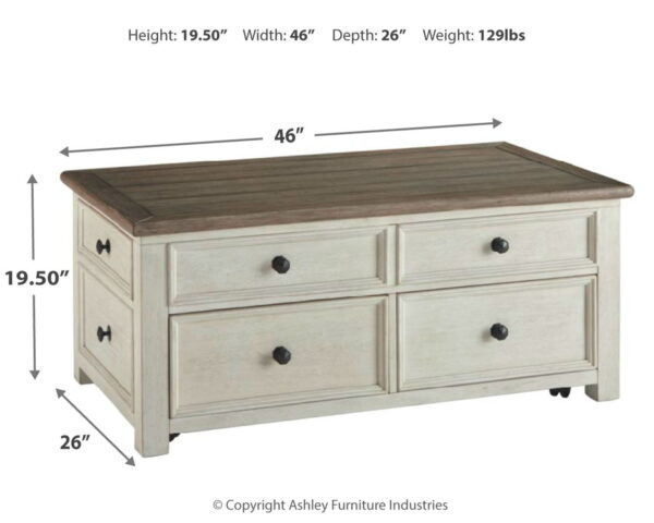 Bolanburg - White / Brown / Beige - Lift Top Cocktail Table - Image 4