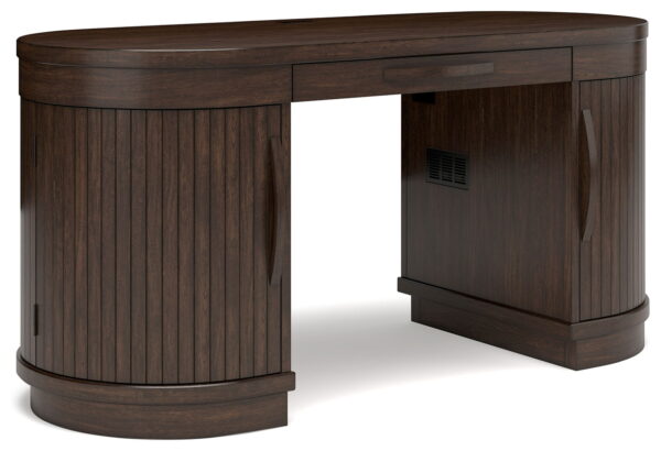 Korestone - Warm Brown - 3 Pc. - Home Office Desk, Chair, Credenza - Image 3