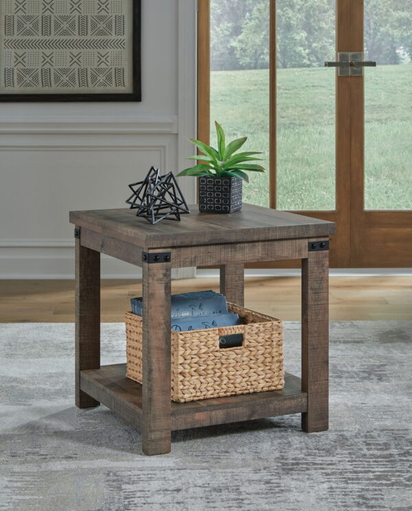 Hollum - Rustic Brown - Square End Table - Image 3