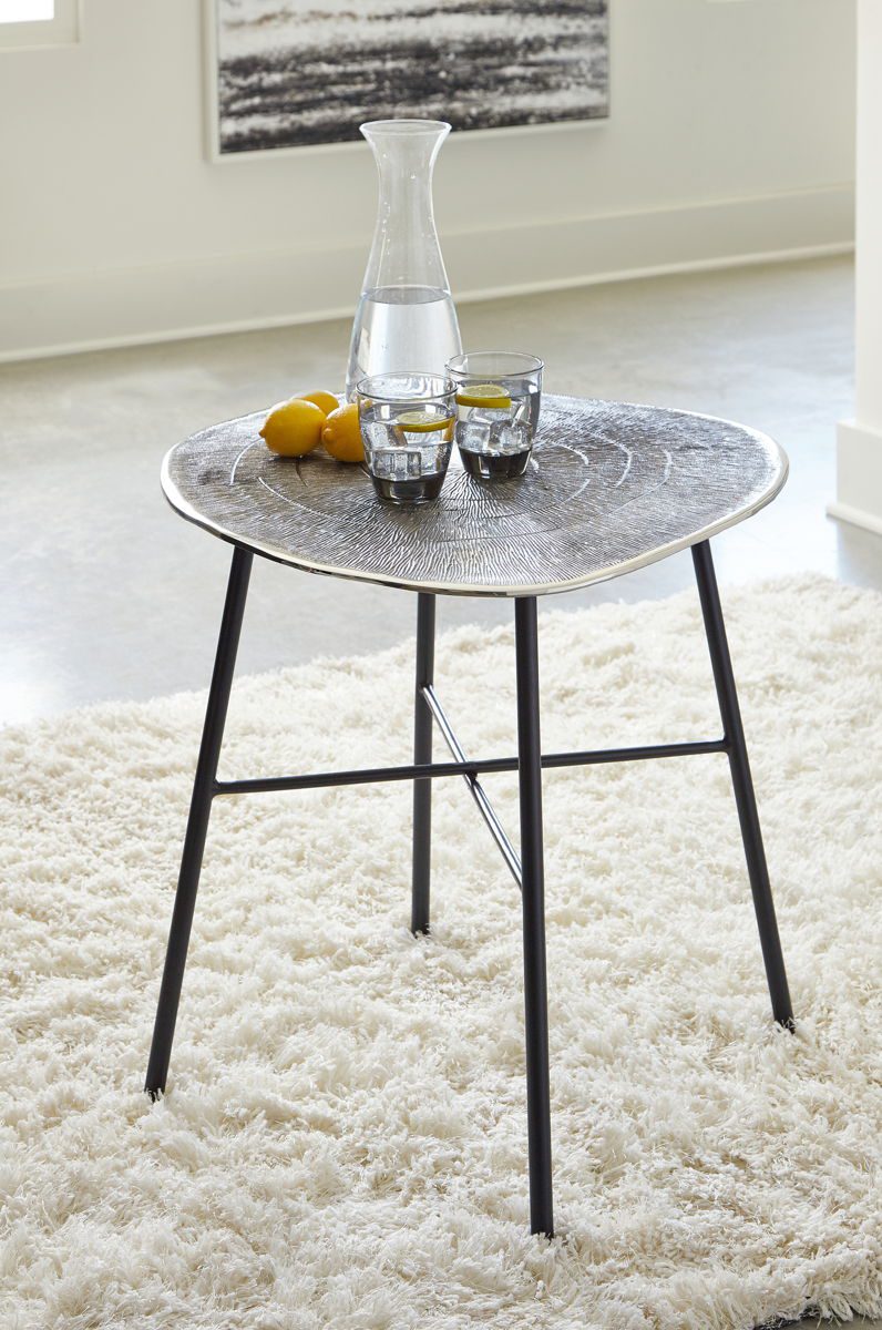 Laverford - Chrome / Black - Round End Table - Image 4