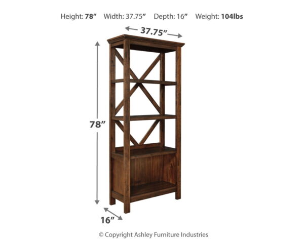 Baldridge - Rustic Brown - Large Bookcase - Image 3