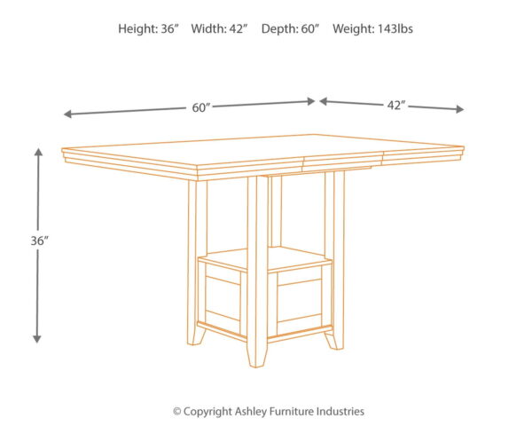Ralene - Medium Brown - Rectangular Dining Room Counter Extension Table - Image 2