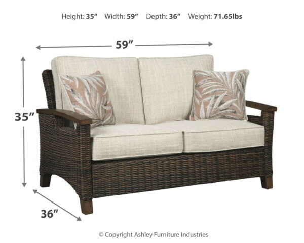 Paradise Trail - Medium Brown - Loveseat w/Cushion - Image 4