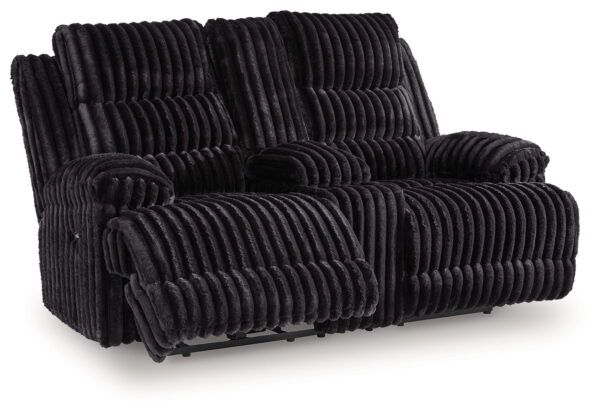 Rhine Falls - Onyx - Double Reclining Power Loveseat With Console