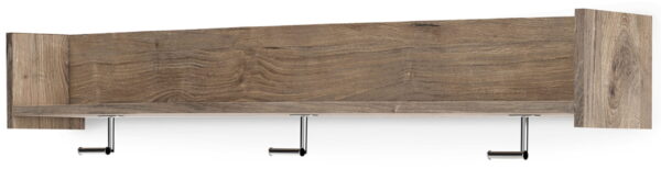 Oliah - Natural - Wall Mounted Coat Rack w/Shelf - Image 4