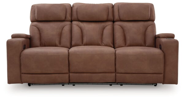 Clean-Slate - Caramel - Power Reclining Sofa / Adj Headrest - Image 4