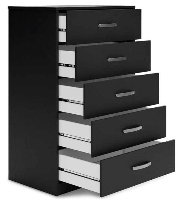 Finch - Black - Five Drawer Chest - 46" Height - Image 2