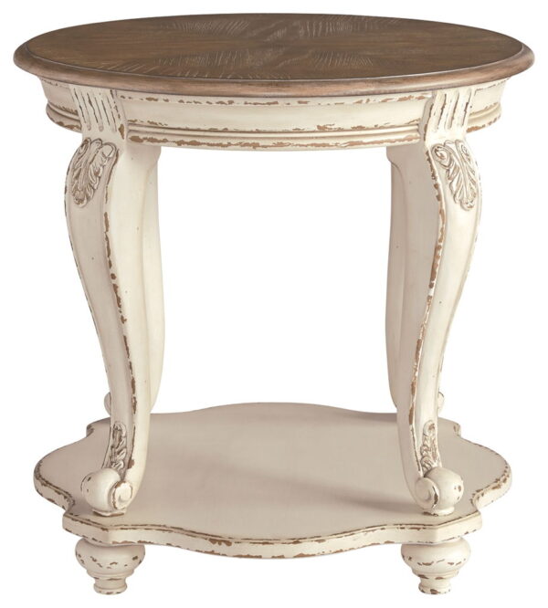 Realyn - White / Brown - Round End Table - Image 2