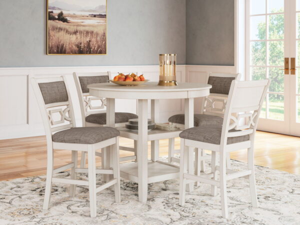 Erinberg - Antique White - Dining Room Counter Table Set (Set of 5) - Image 4