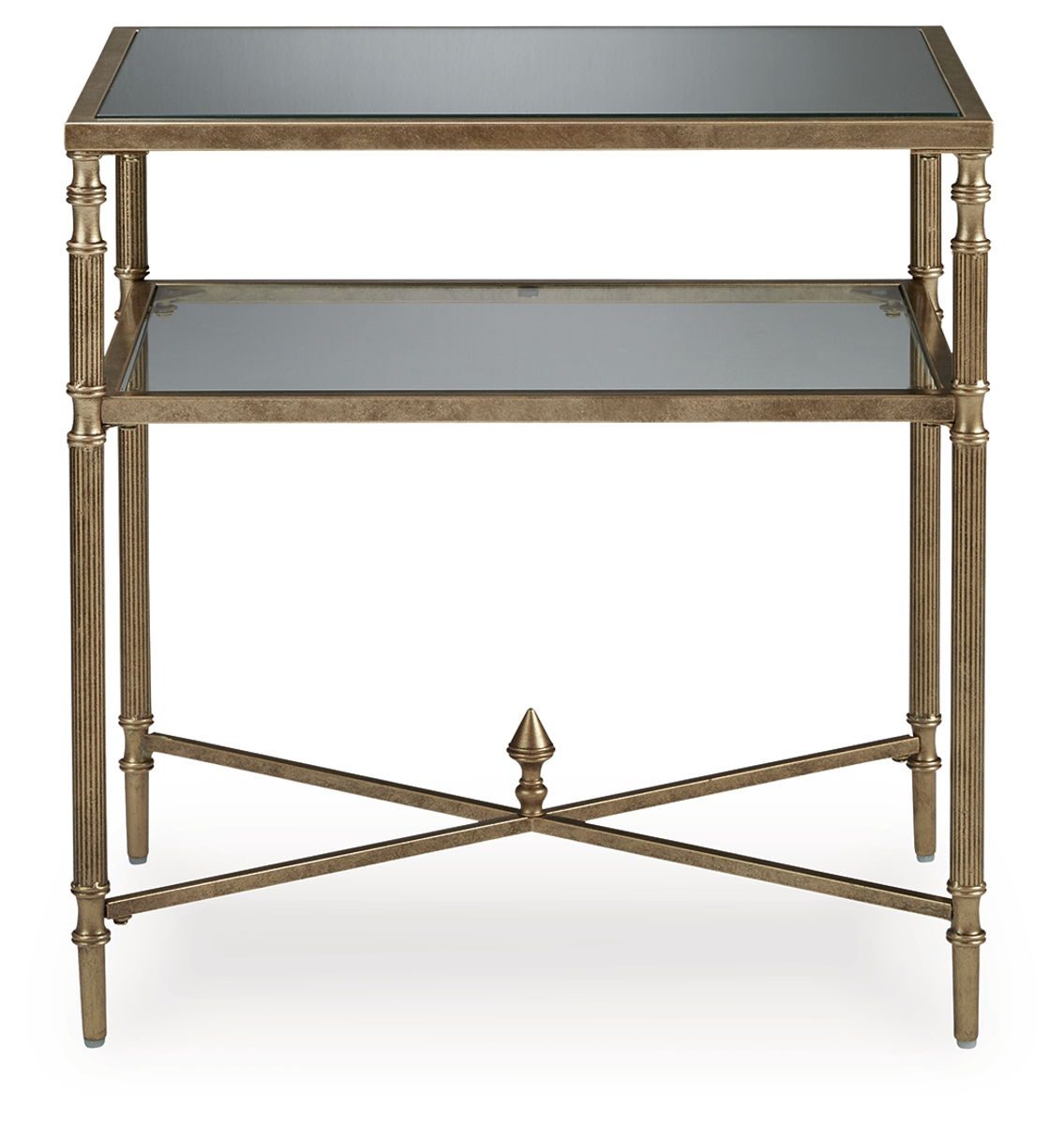 Cloverty - Aged Gold Finish - Rectangular End Table - Image 4