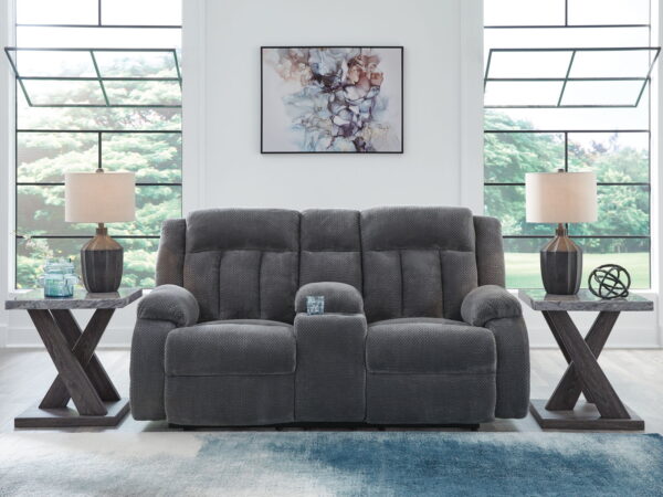 Observation - Steel - Double Reclining Power Loveseat With Console - Image 2