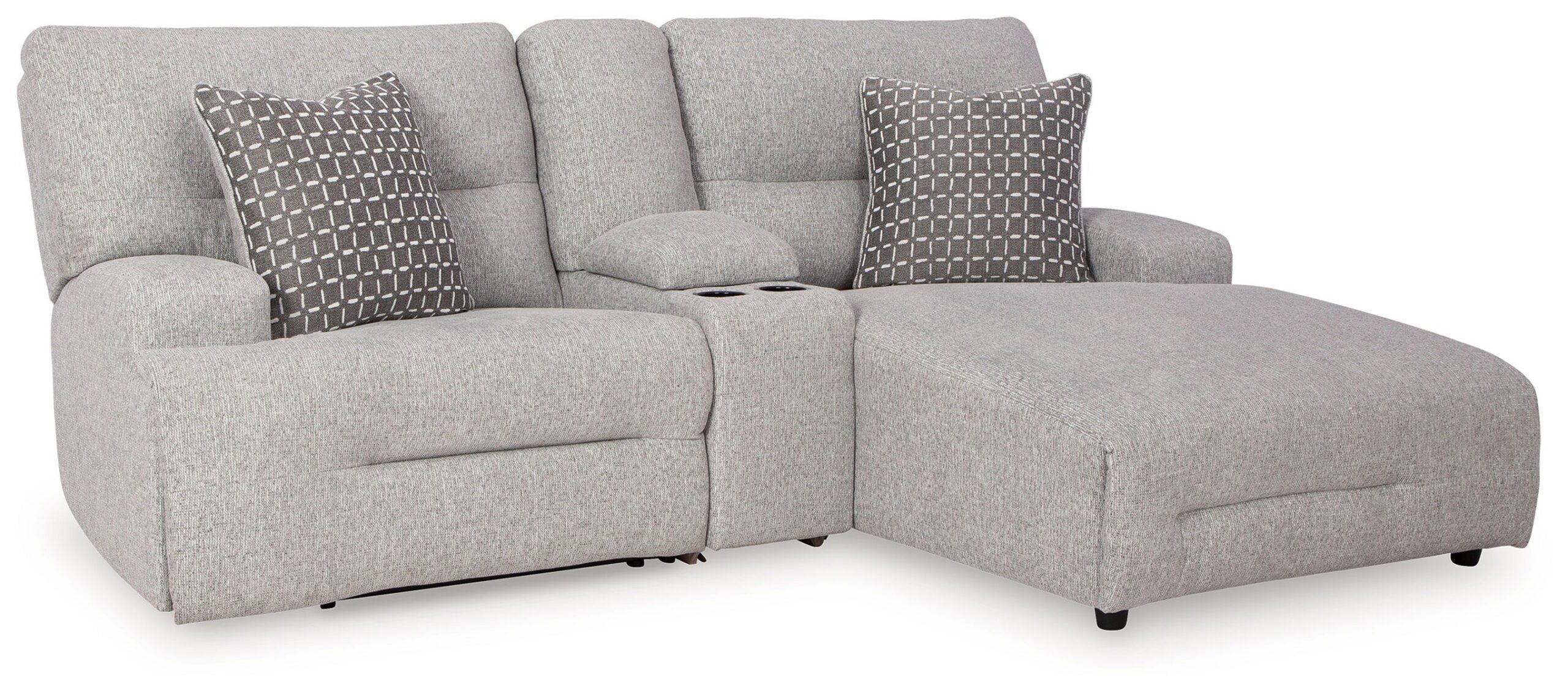 Acklen Place - Pewter - 4 Pc. - 3-Piece Power Reclining Sectional Sofa With Raf Chaise, Wide Seat Power Recliner - Image 2
