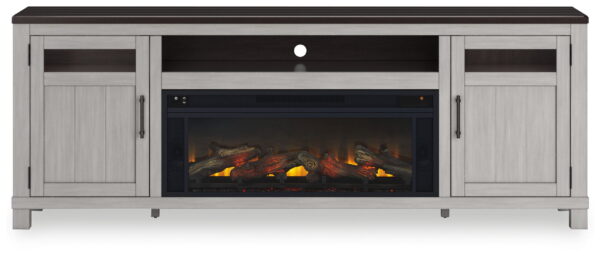 Darborn - Gray / Brown - 88" TV Stand With Electric Infrared Fireplace Insert - Image 4