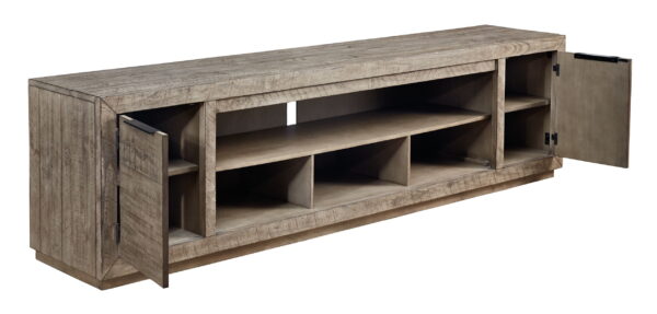 Krystanza - Weathered Gray - XL TV Stand w/Fireplace Option - Image 4