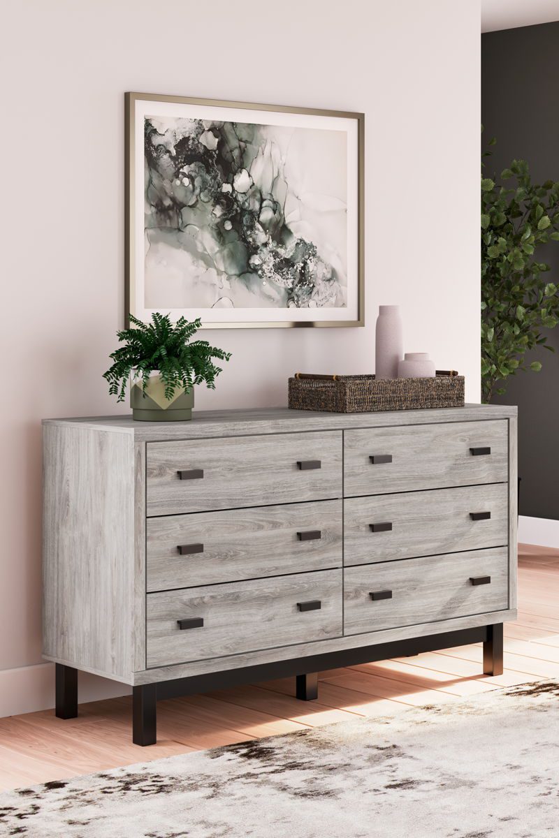 Vessalli - Black / Gray - Six Drawer Dresser - Image 3