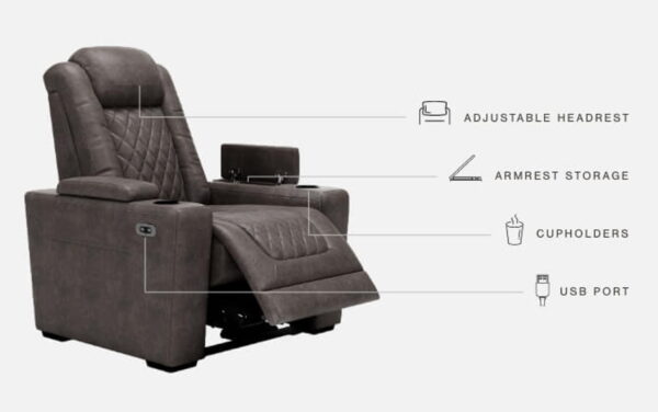 HyllMont - Gray - PWR Recliner/Adj Headrest - Image 2