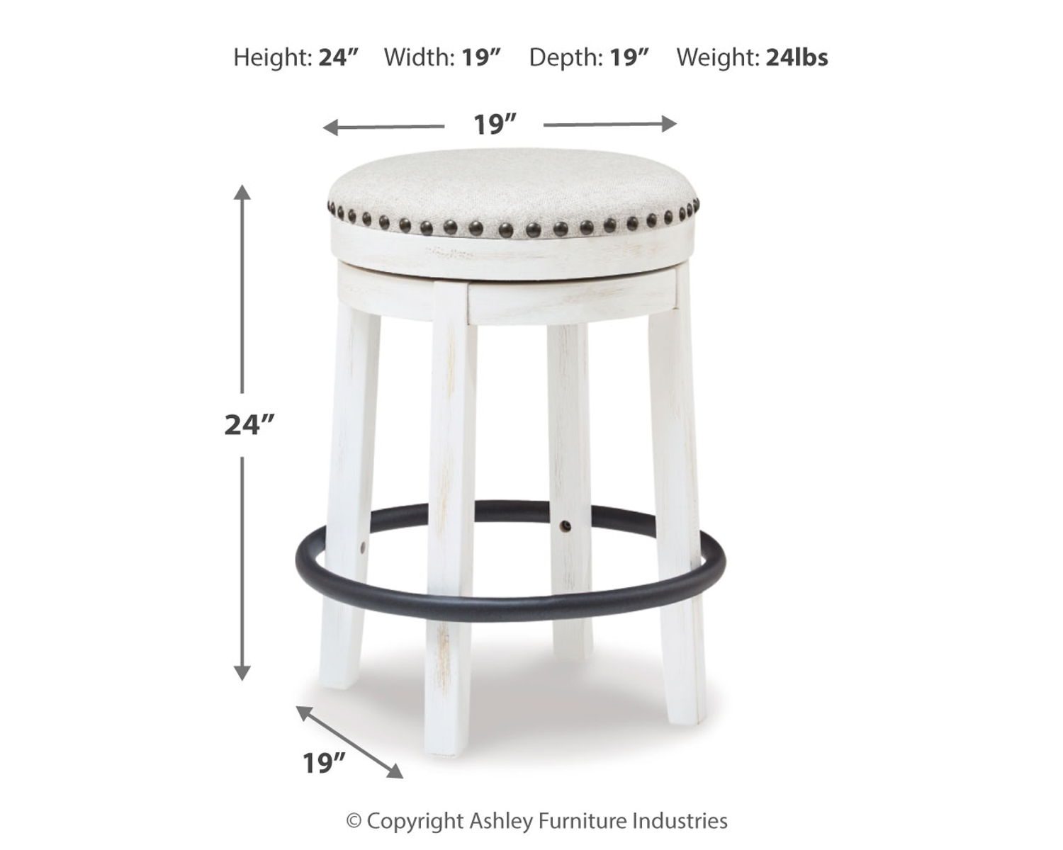 Valebeck - Upholstered Swivel Stool - Image 4