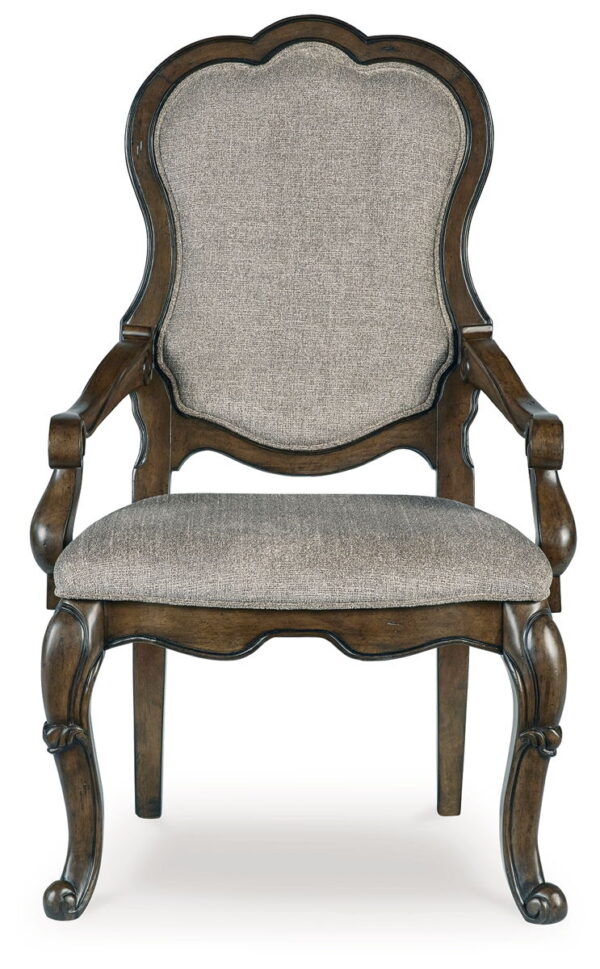 Maylee - Dark Brown - Dining Upholstered Arm Chair (Set of 2) - Image 2