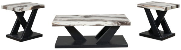 Cendill - Dark Brown / White / Black - Occasional Table Set (Set of 3) - Image 3