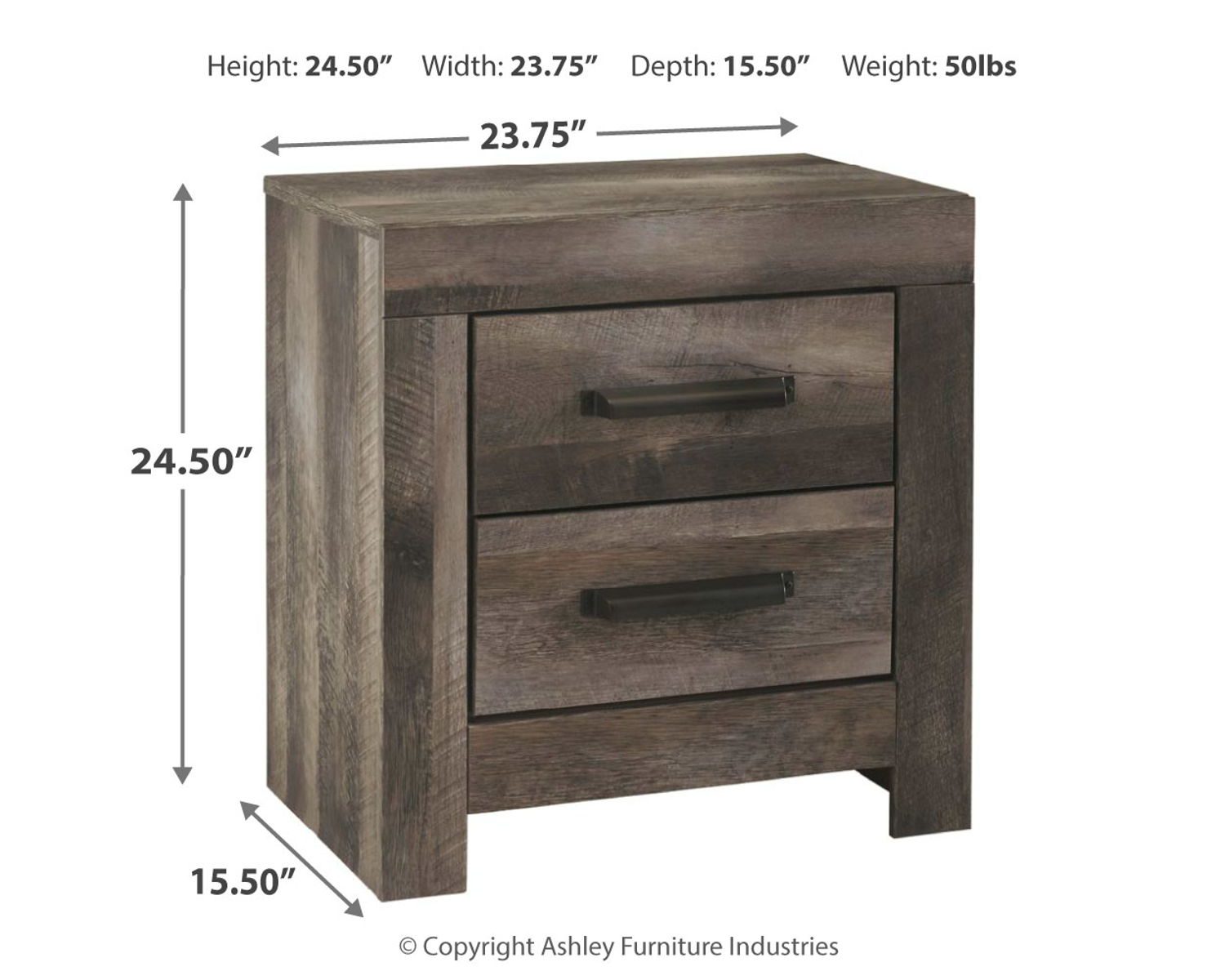 Wynnlow - Gray - Two Drawer Night Stand - Image 4