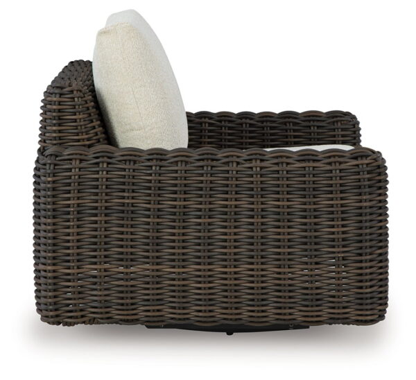 Kimora - Beige / Dark Brown - Swivel Glider Lounge With Cushion - Image 4