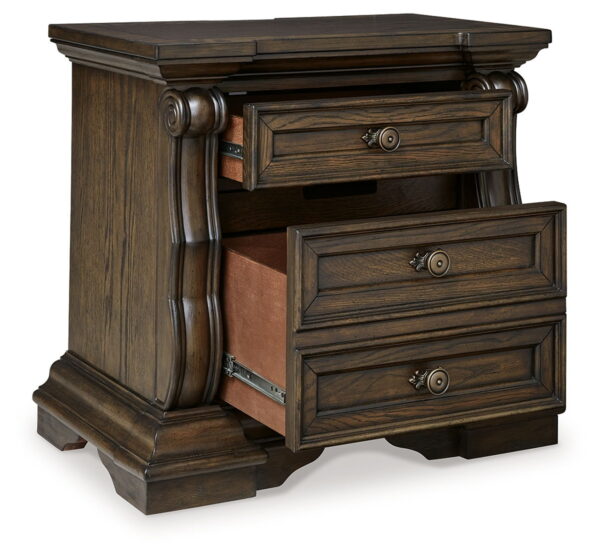 Maylee - Dark Brown - Three Drawer Night Stand - Image 3