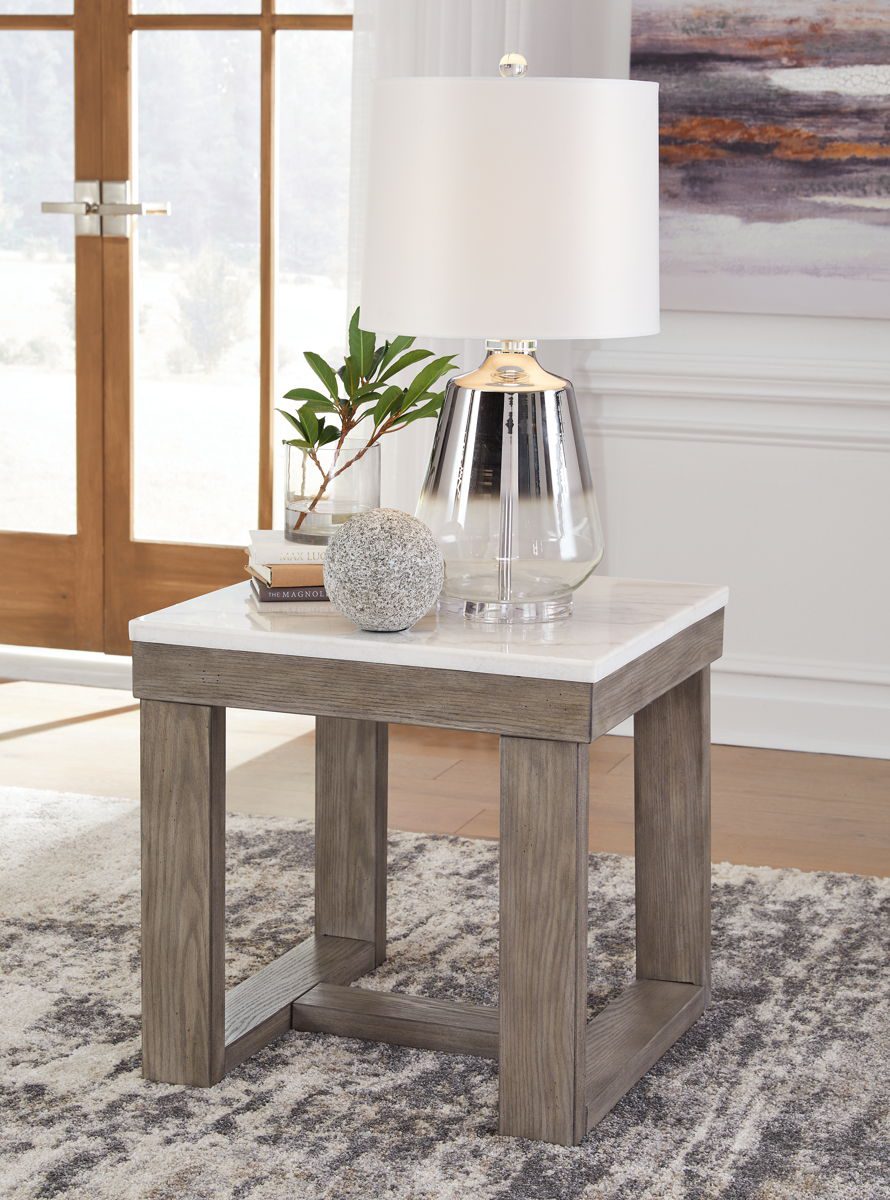 Loyaska - Brown / Ivory - Square End Table - Image 3