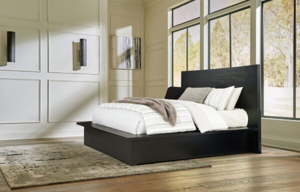 Londer - Black - Queen Panel Bed - Image 4