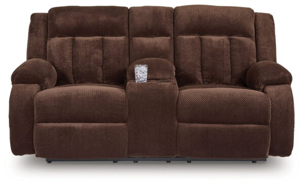 Free Wake - Chocolate - Double Relcining Power Loveseat With Console - Image 3